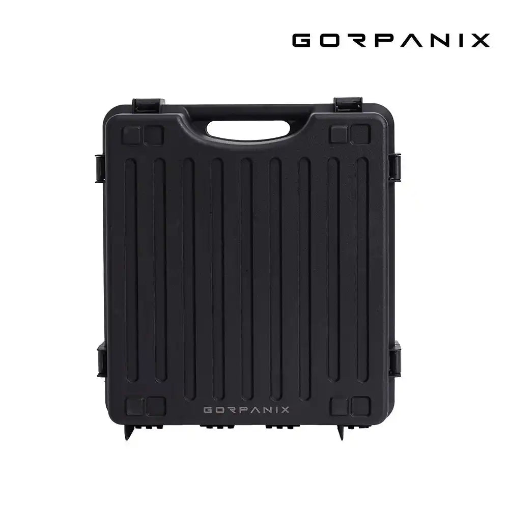 GORPANIX Snare Drum Hard Case-Midnight Black front view with minimalist design, molded grooves, and reinforced corners for durability.