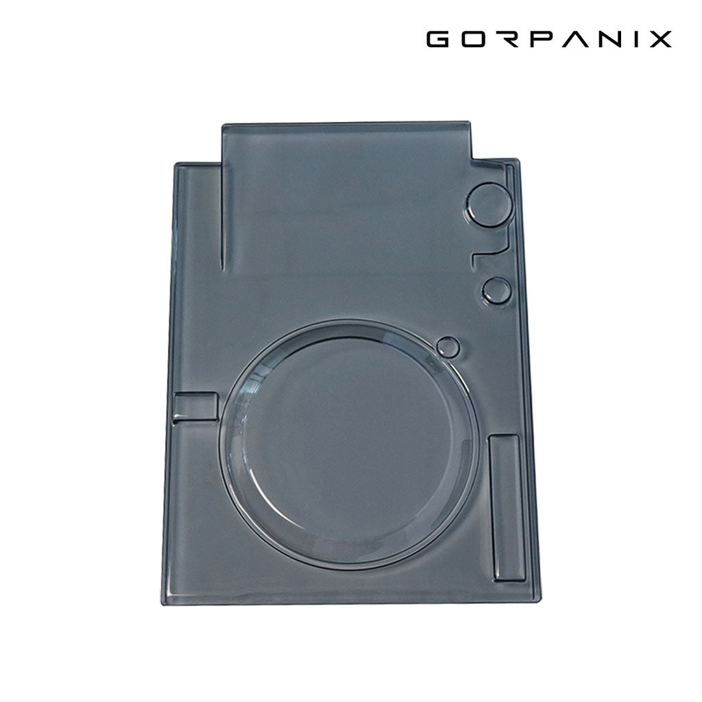 Top view of GORPANIX CDJ-3000 cover, molded to fit jog wheel and controls precisely for optimal protection and clarity.