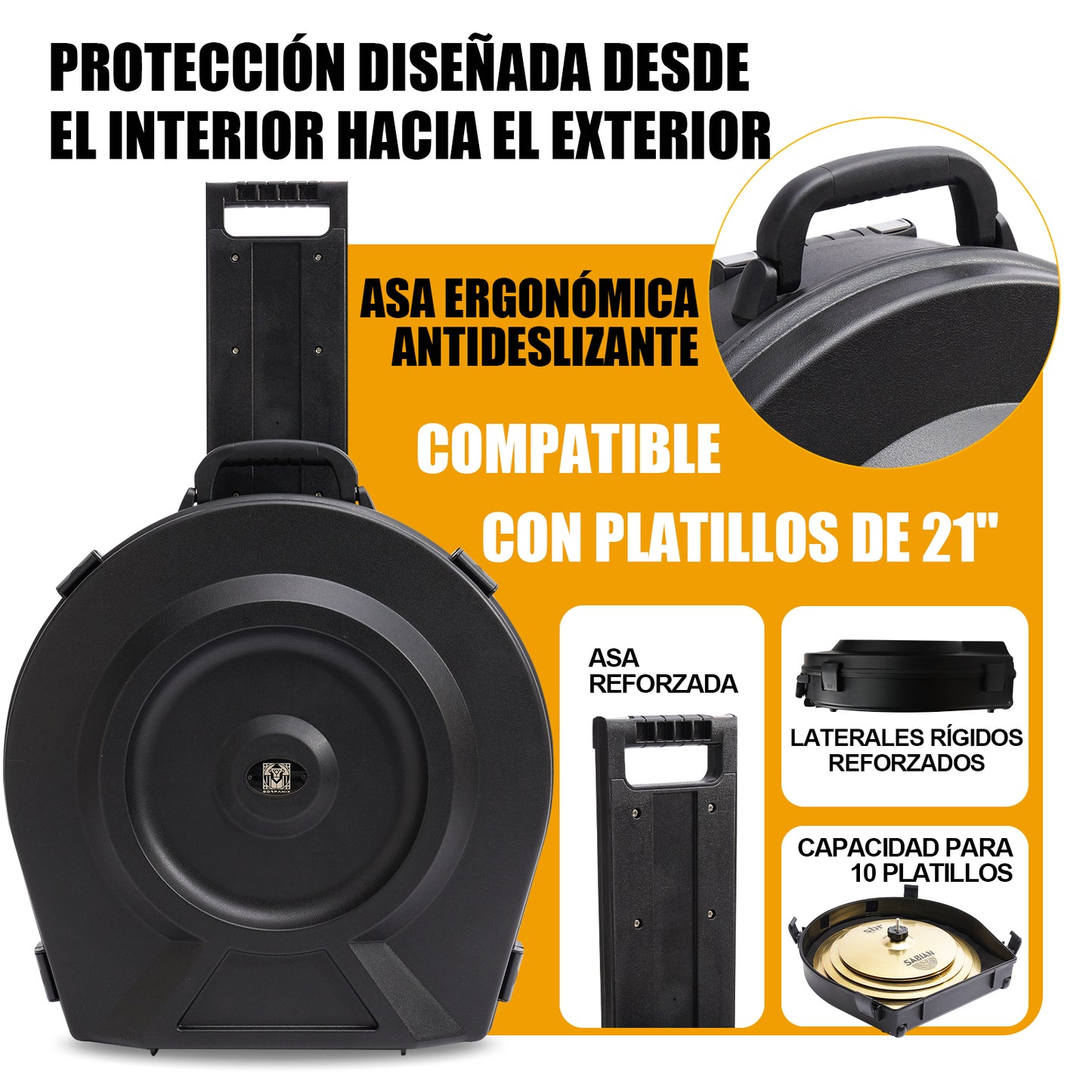 GORPANIX Estuche Rígido Profesional para Platillos de 21"/24"