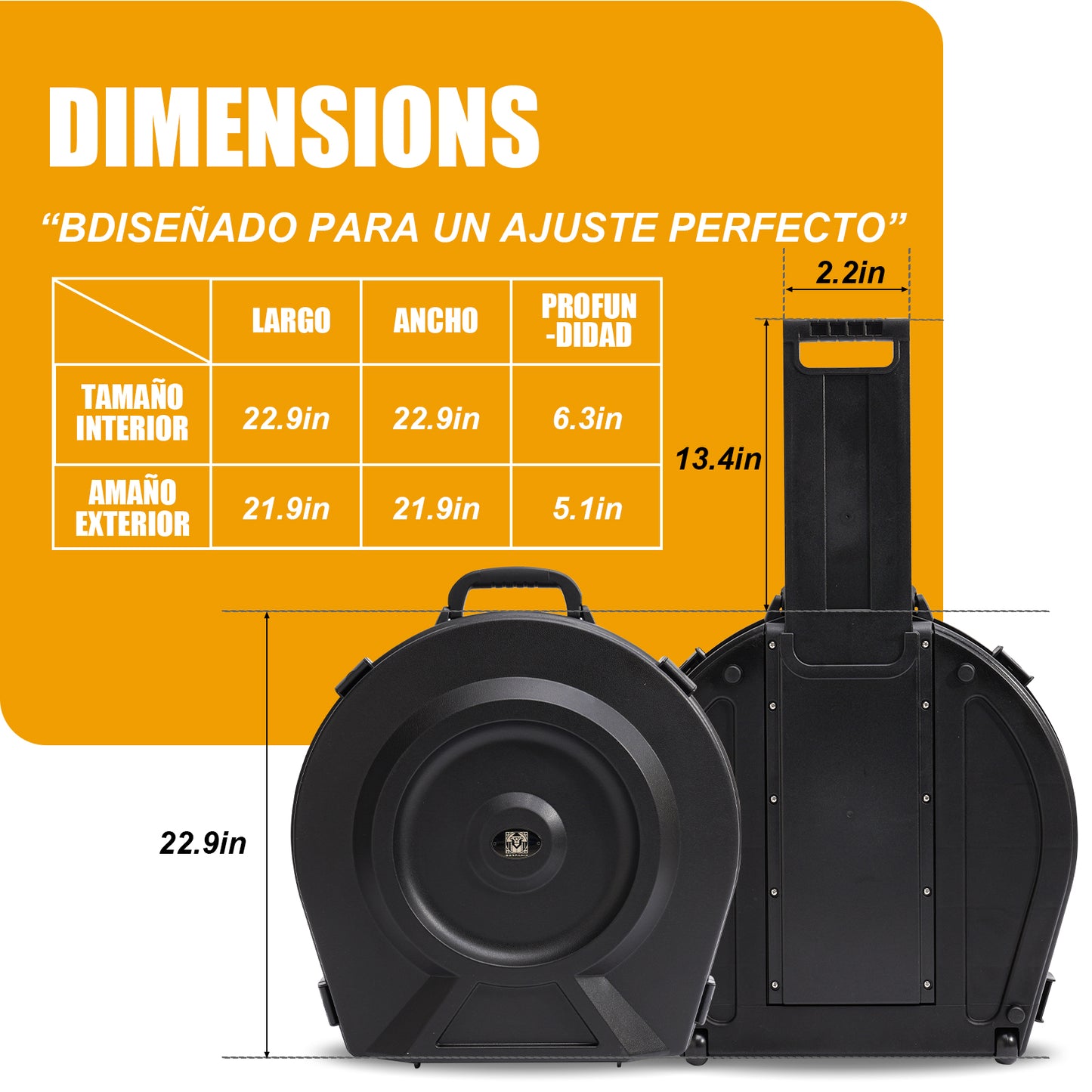 GORPANIX Estuche Rígido Profesional para Platillos de 21"/24"