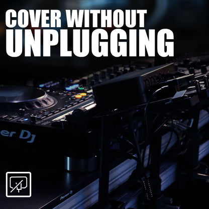 GORPANIX DJ cover allows full protection without unplugging cables, ensuring seamless setup and teardown for DJs on the go.