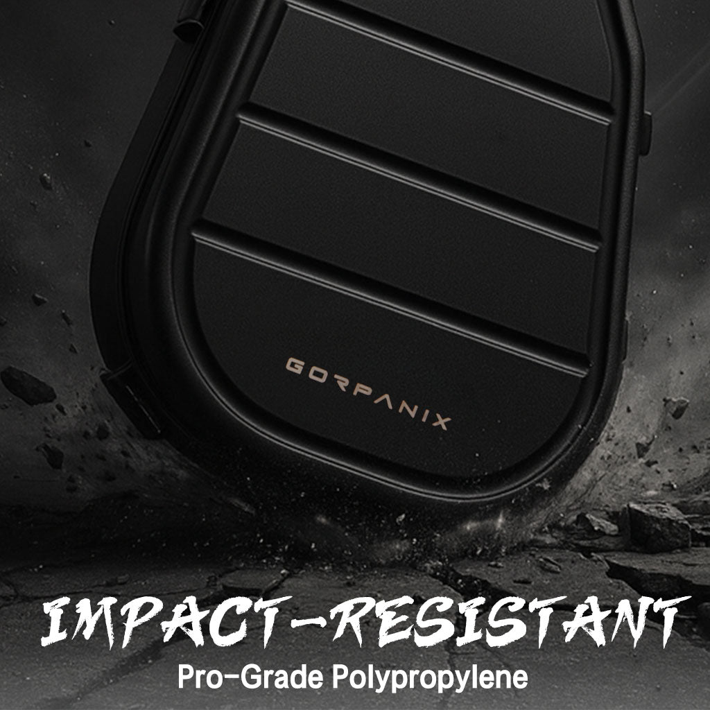 Impact-resistant GORPANIX Hard Shell Ultra-Safe 41"42" Acoustic Guitar Case made from pro-grade polypropylene for maximum durability.