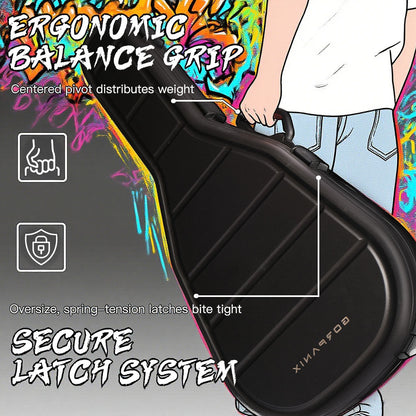 GORPANIX Hard Shell Ultra-Safe 41"42" Acoustic Guitar Case features ergonomic balance grip and secure latch system for easy, safe carrying.